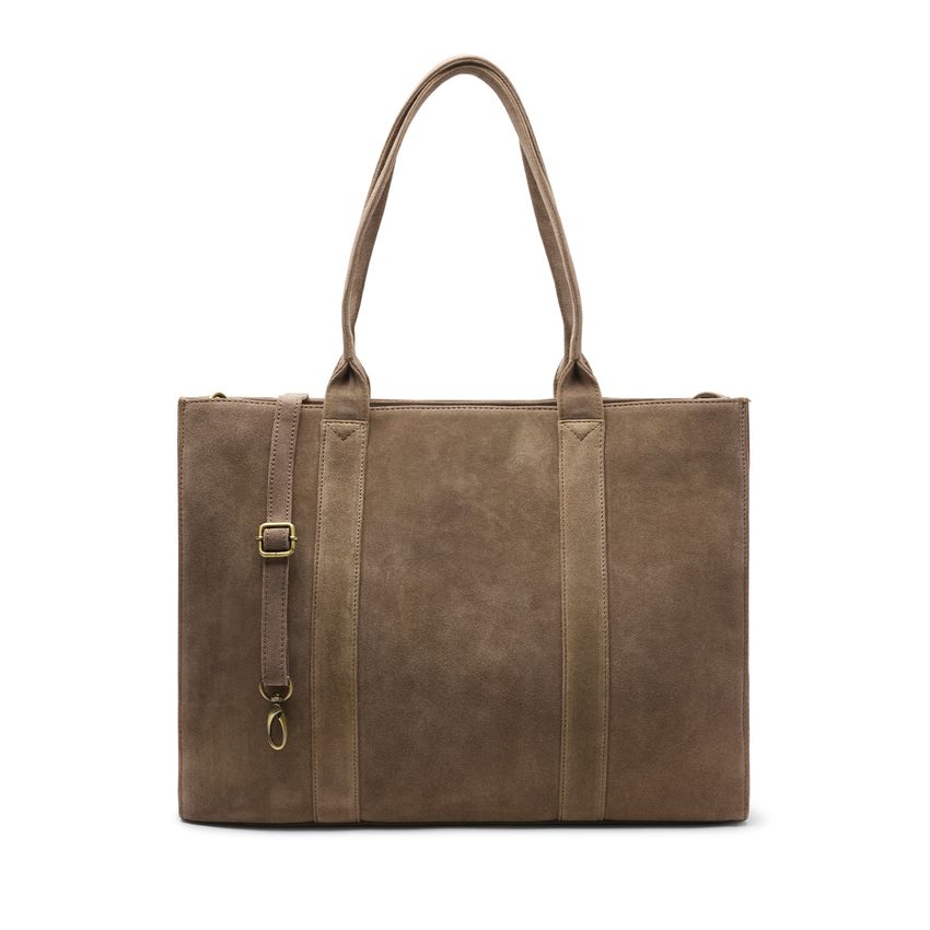 Manfield 18 inch taupe suède shopper