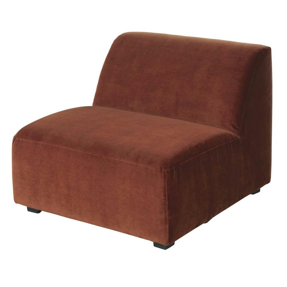 Virgile - Chauffeuse pour canapé modulable en velours terracotta