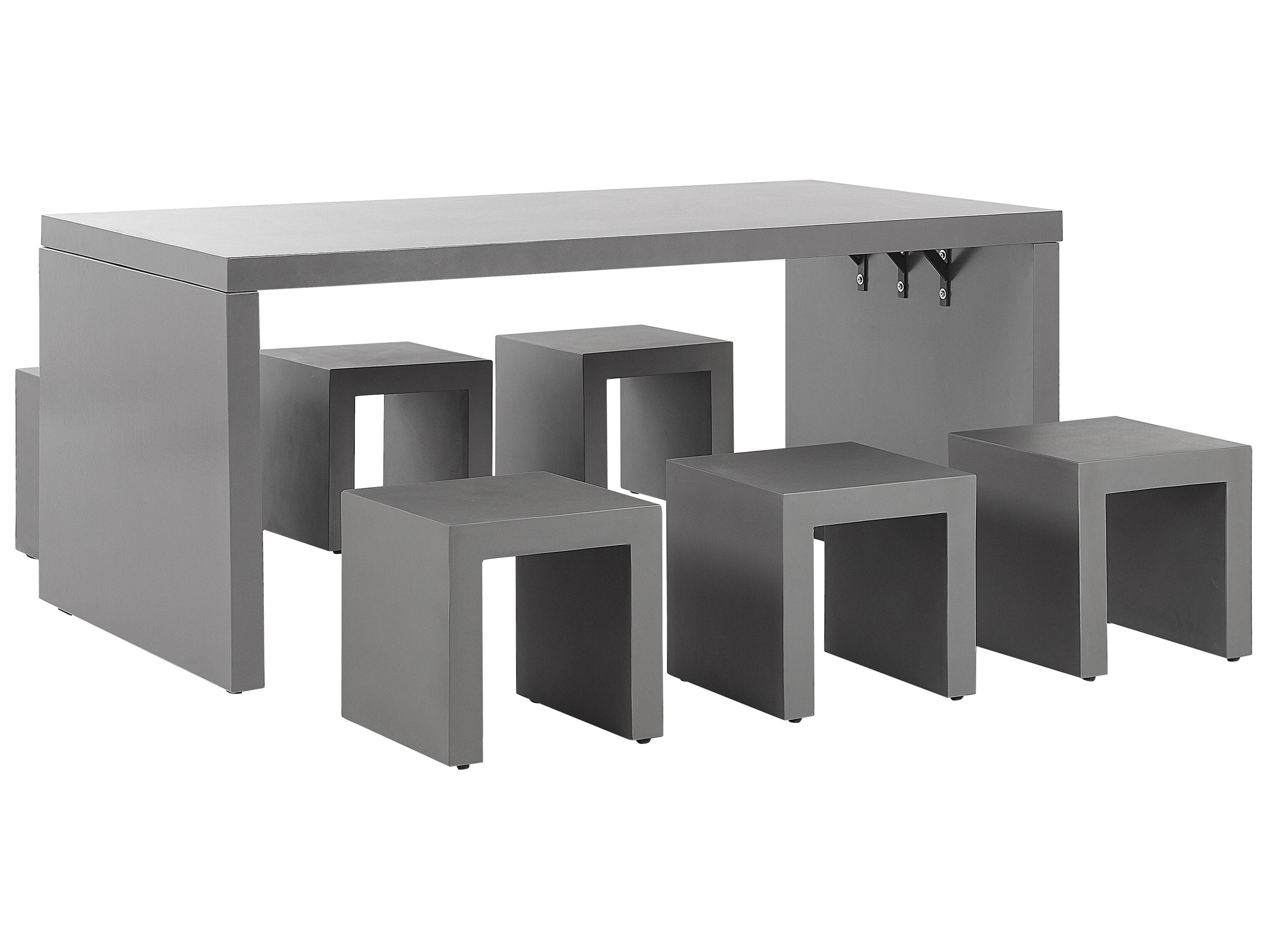 Garden Dining Set with Benches 4 Seater TARANTO Concrete Grey