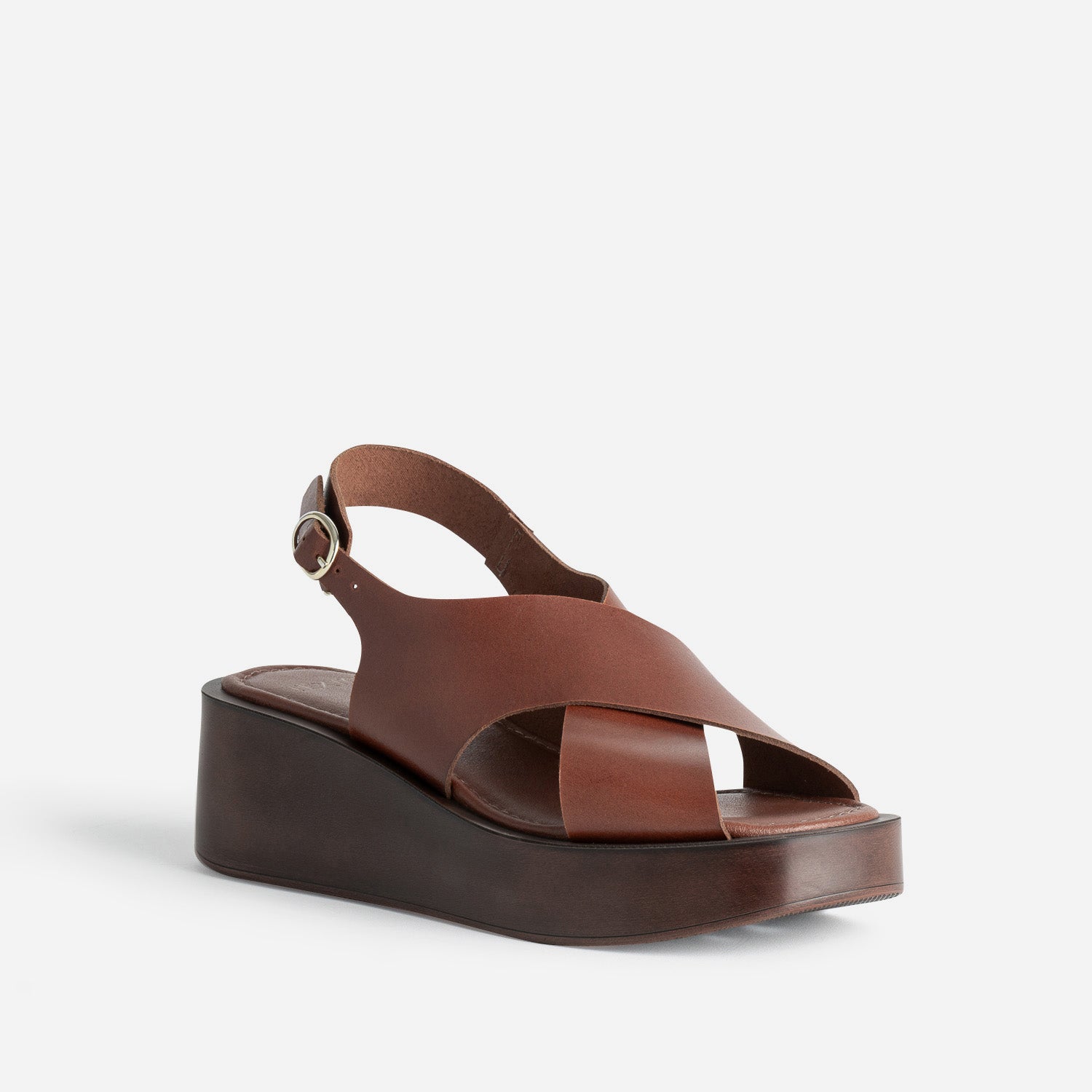 Sandale à plateforme TEXTO camel cuir