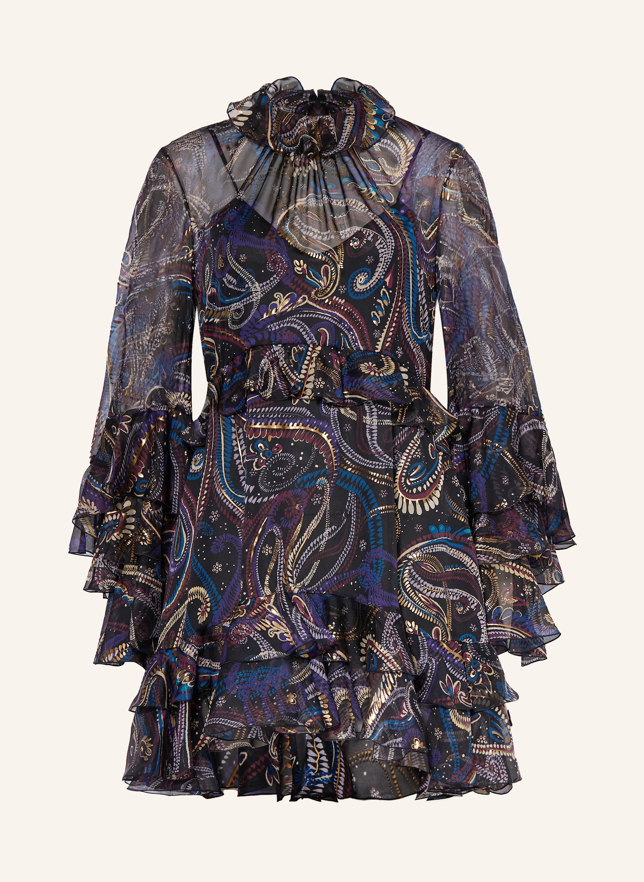 ETRO Cocktailkleid aus Seide mit Volants