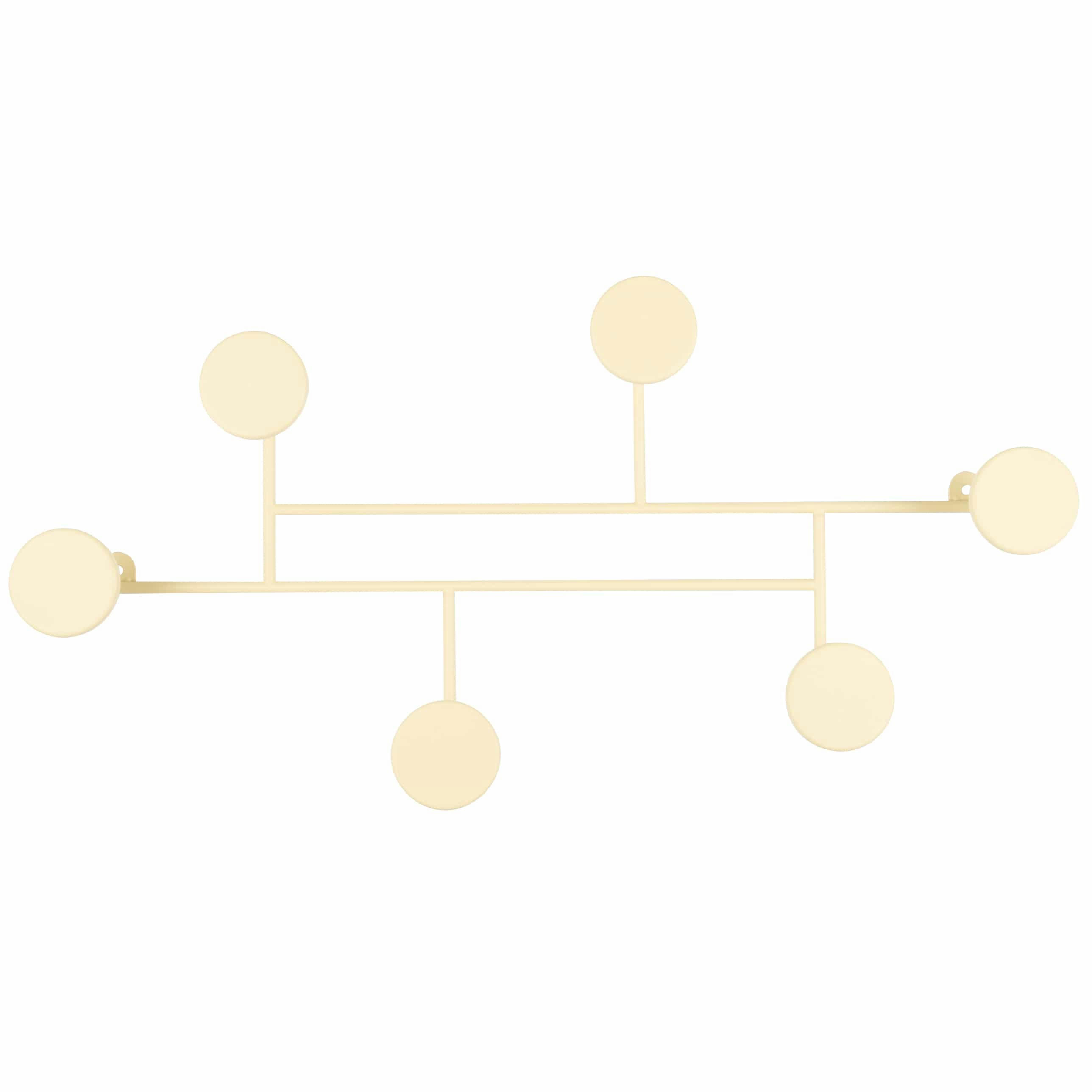 SEKER - Patère 6 crochets en métal jaune