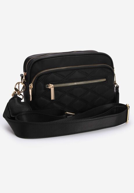 Womens Black Textured Mini Camera Bag