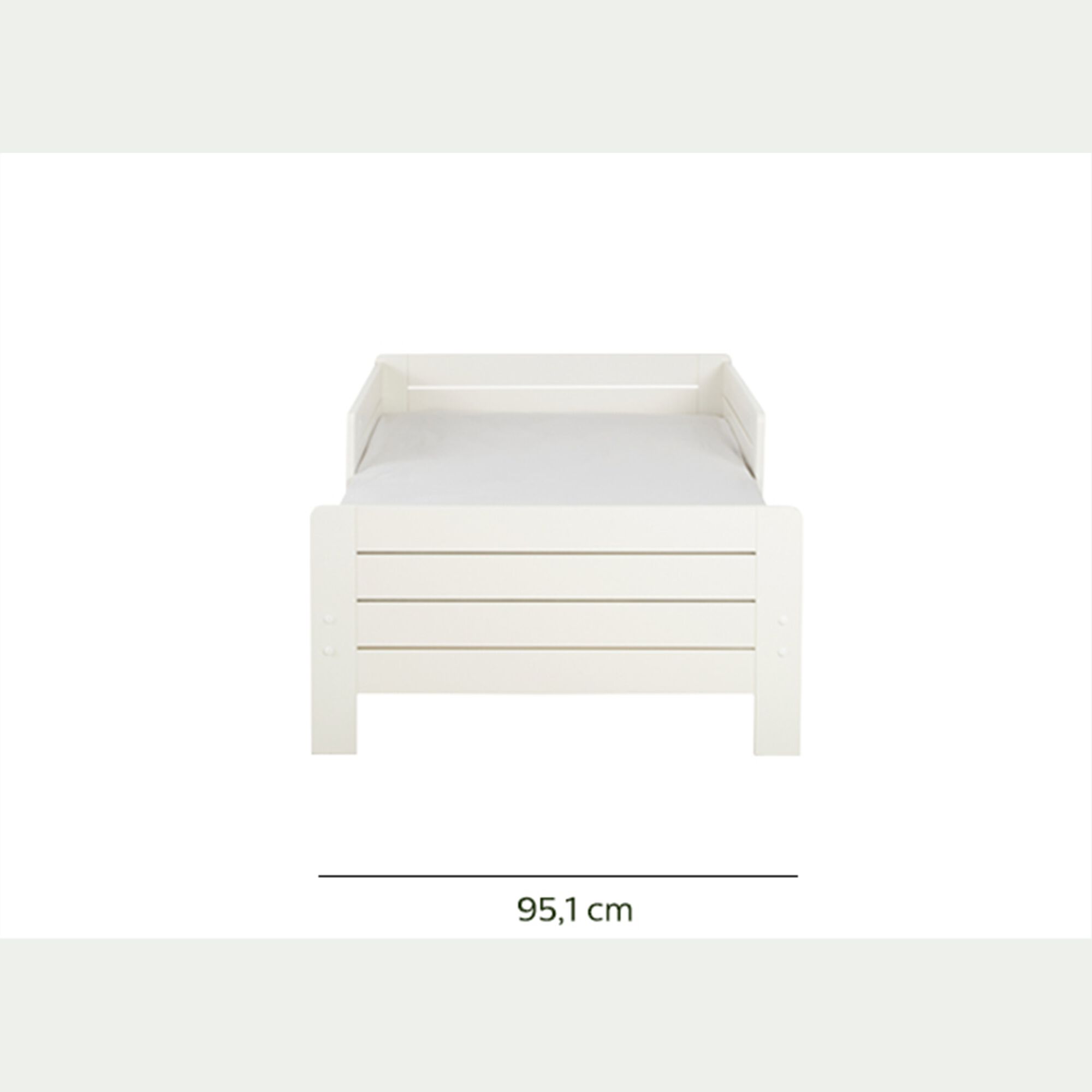 LOTTE - Lit évolutif 1 place en pin massif 3 positions pour enfant - blanc