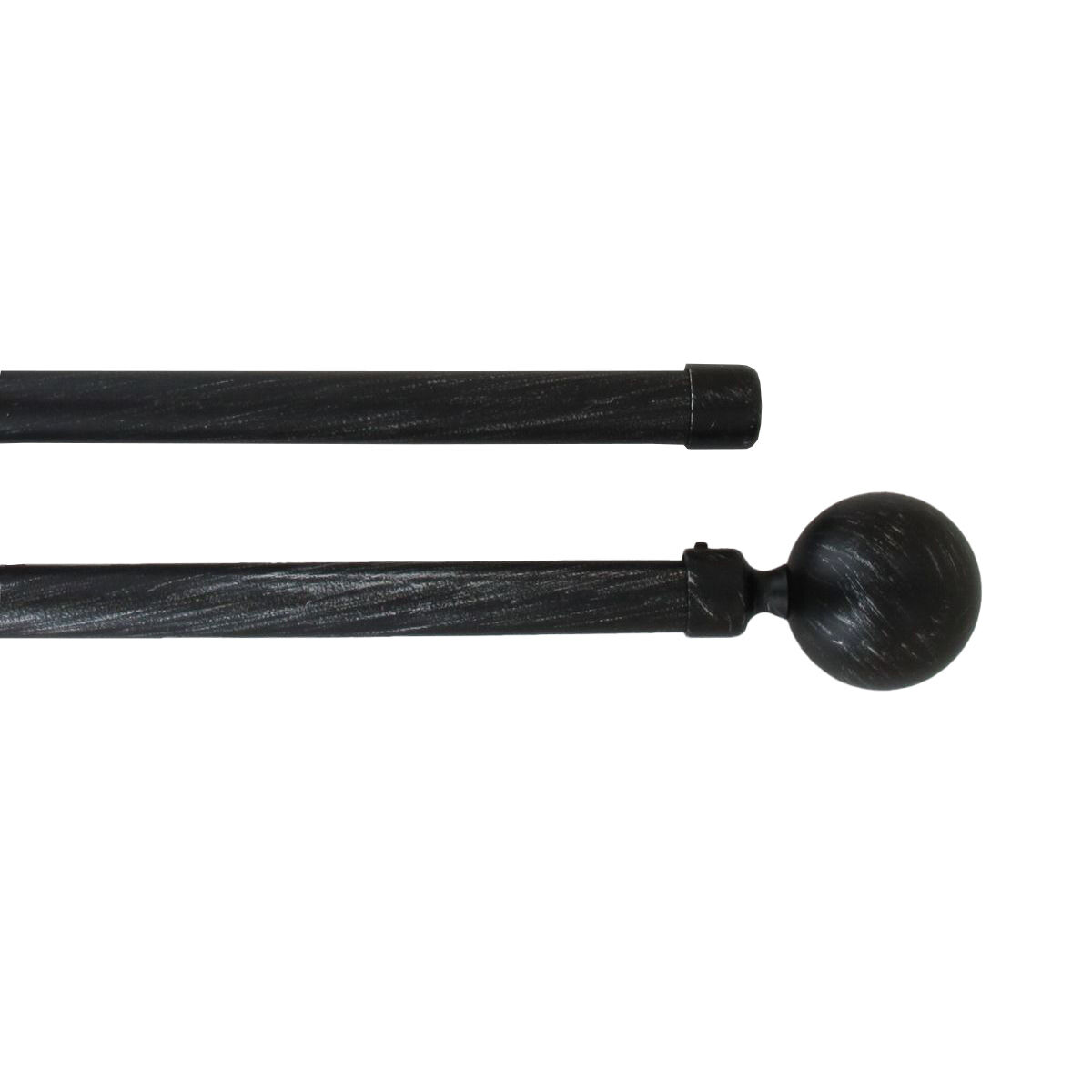 Kit varão duplo extensível preto e prateado 120-210cm