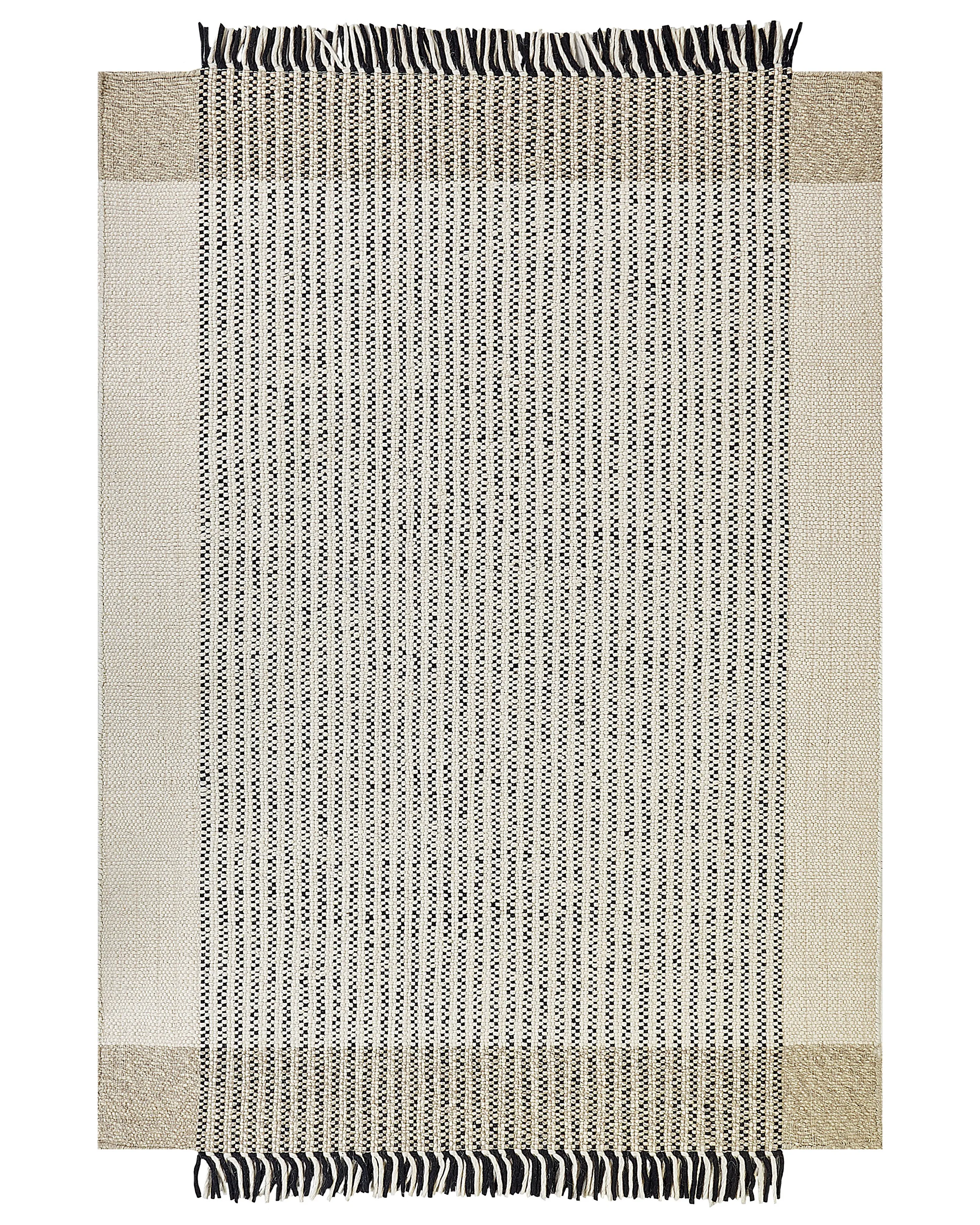 Rug DIVARLI Beige 140 x 200 cm Wool