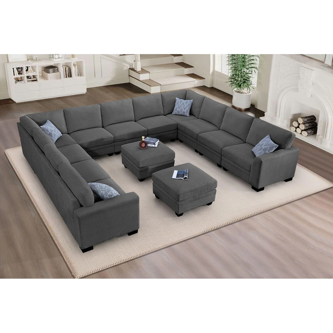 13 PCS Corduroy Flexible Combination Sectional Sofa