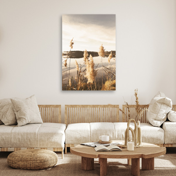 Feeby Obraz na płótnie, Trawa pampasowa nad jeziorem 40x60