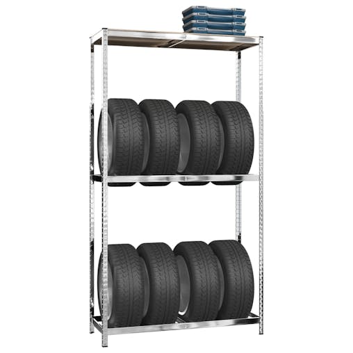 NNEVL 2-Layer Tire Racks 3 pcs Silver 110x40x180 cm Steel