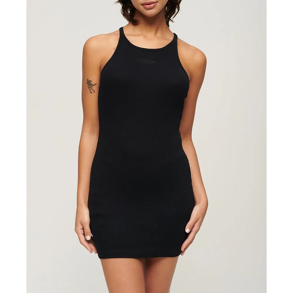 Superdry Embroidered Rib Racer sleeveless short dress