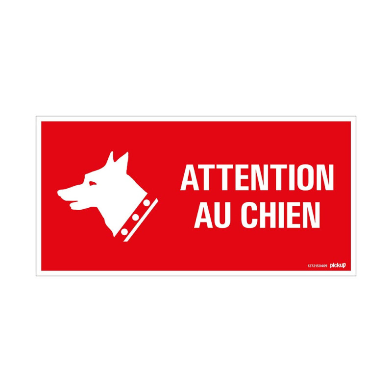 Panneau adhésif attention au chien 15 x 30 cm PICKUP