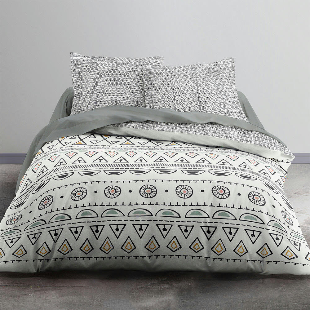 ROSANA - Parure housse de couette coton blanc 240x260 cm