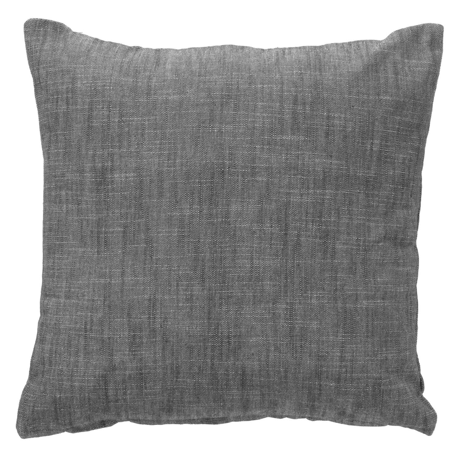 NATURA - kussenhoes 45x45 cm - 100% biologisch katoen - Charcoal Gray - antraciet