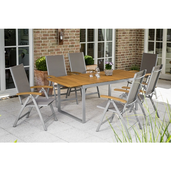 Gartenmöbel »Naxos«, 6 Sitzplätze, Aluminium/Textil/Akazienholz