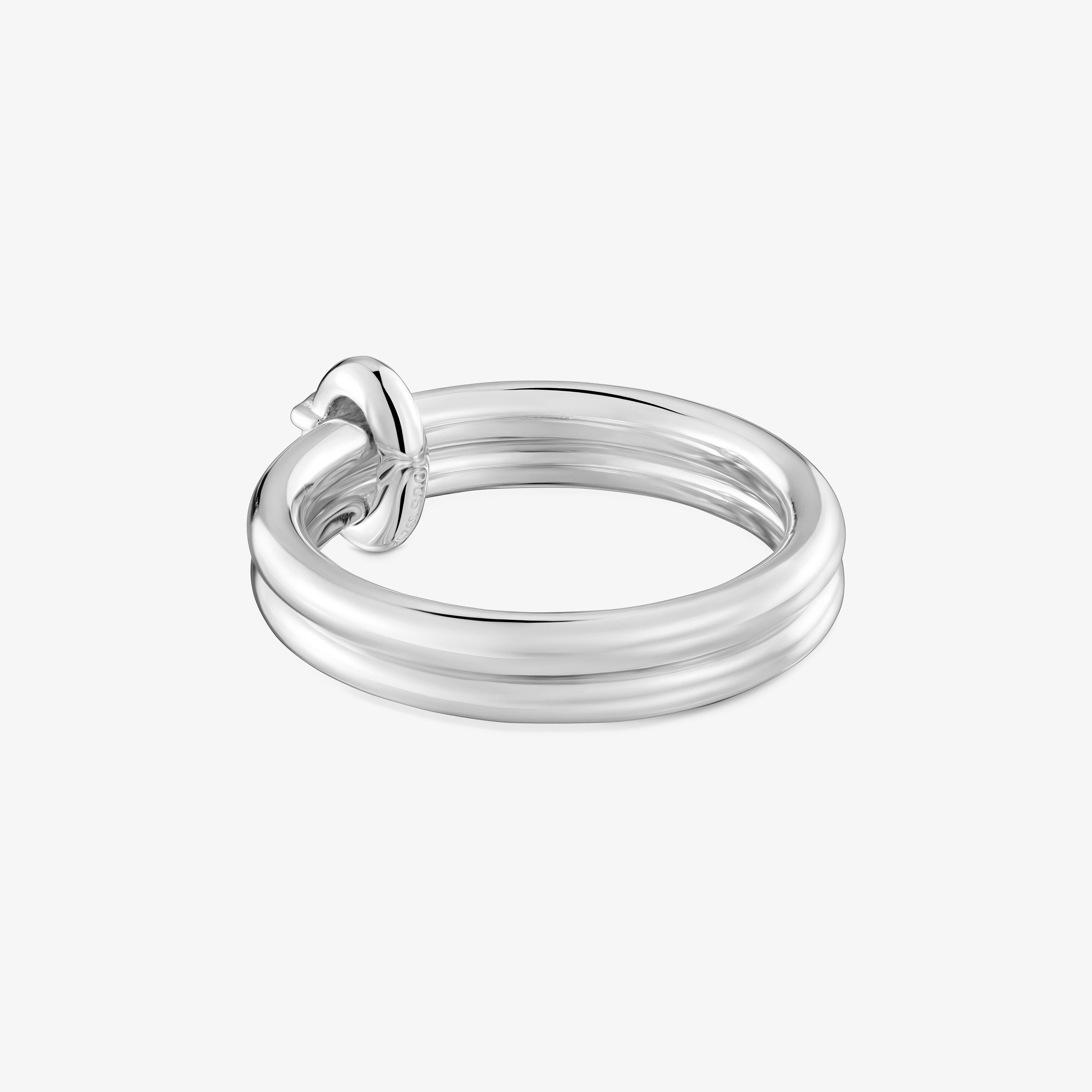 Anillo doble aro de plata Straight