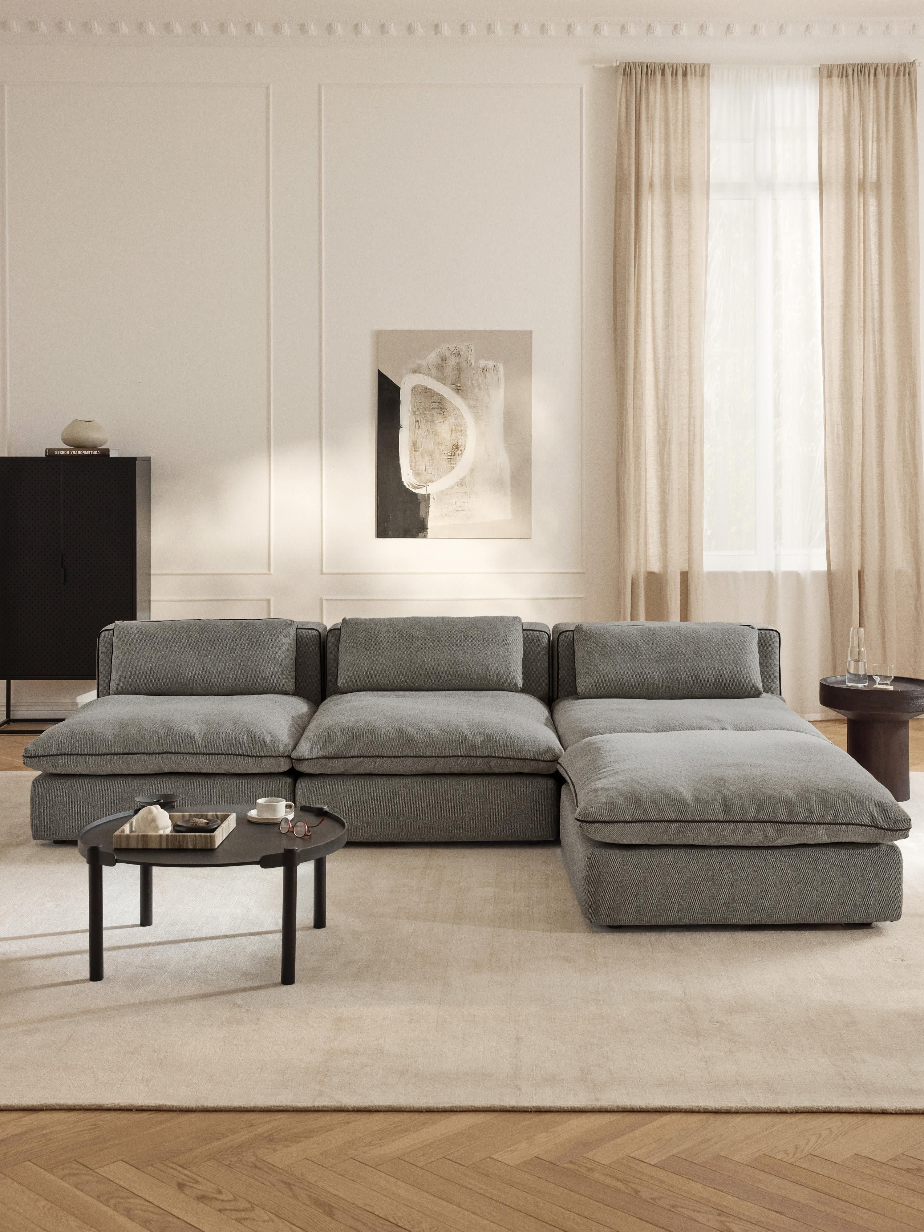 Modulares XL-Sofa Felix mit Hocker (links/rechts)