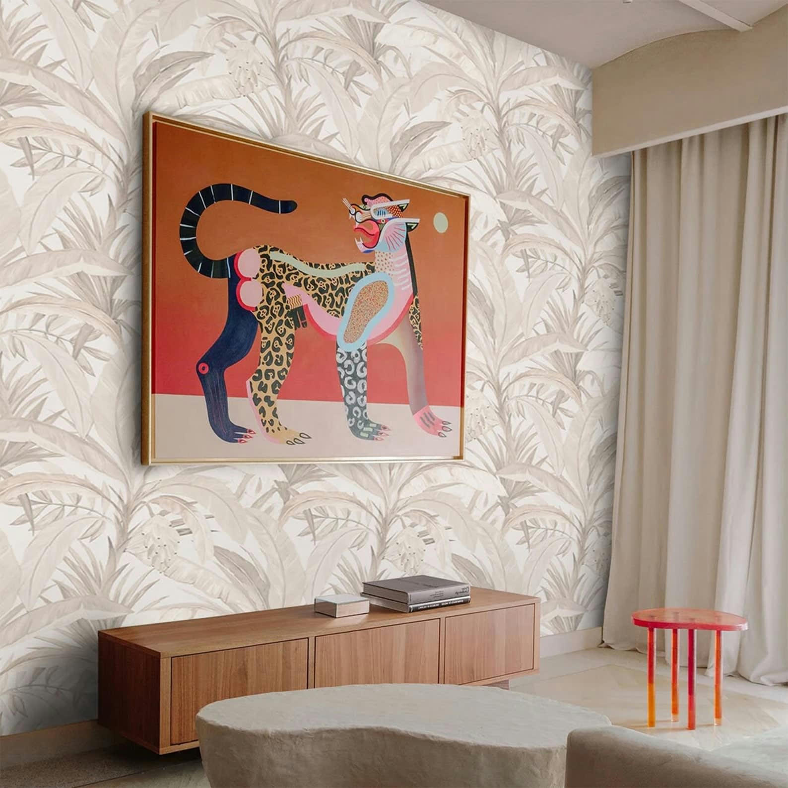 TROPICALI - Papier Peint Forêt Tropicale Beige 250x200 cm