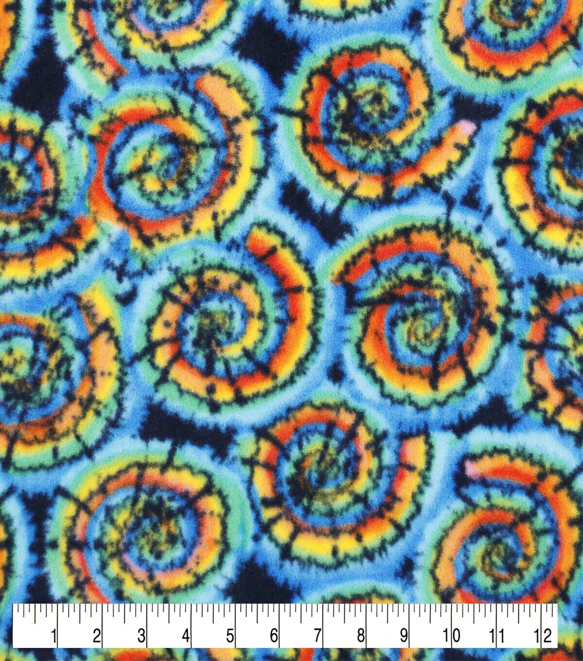 Multicolor Tie Dye Swirls Anti Pill Fleece Fabric