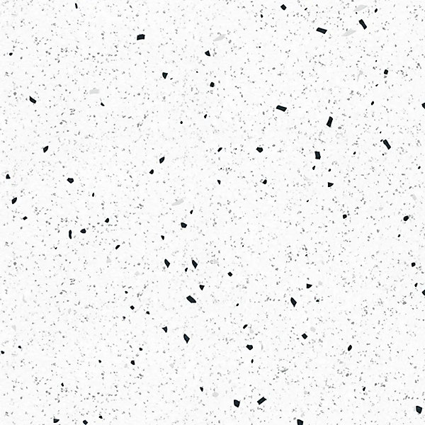 Fond de hotte en aluminium - motif terrazzo blanc et noir - 70x90 cm