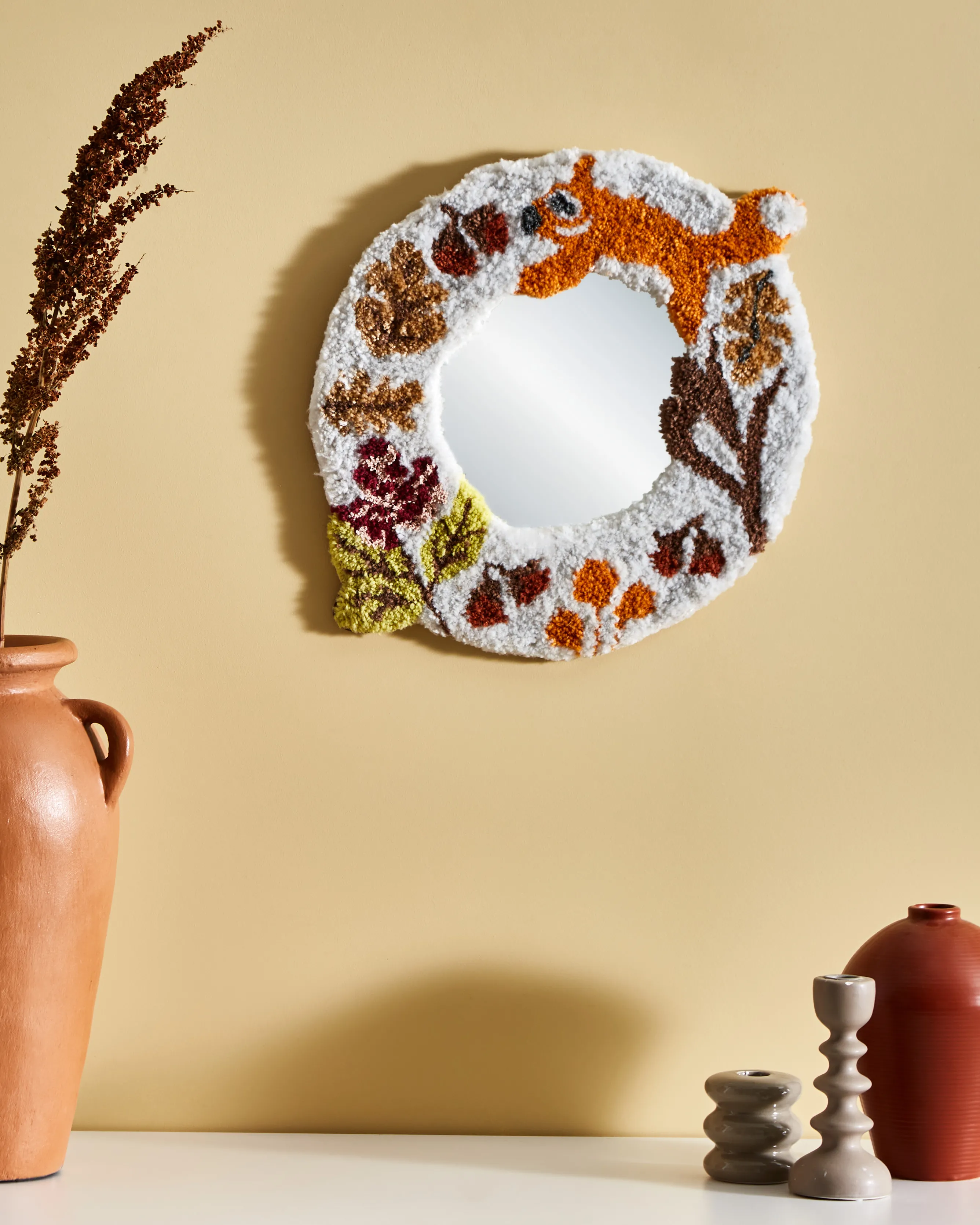 Wall Mirror BORITI 51 cm 40 cm Cotton White