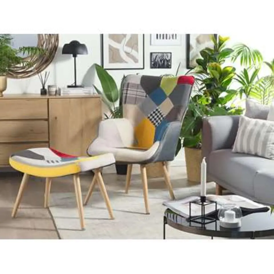 VEJLE II - Chesterfield fauteuil - Multicolor - Polyester