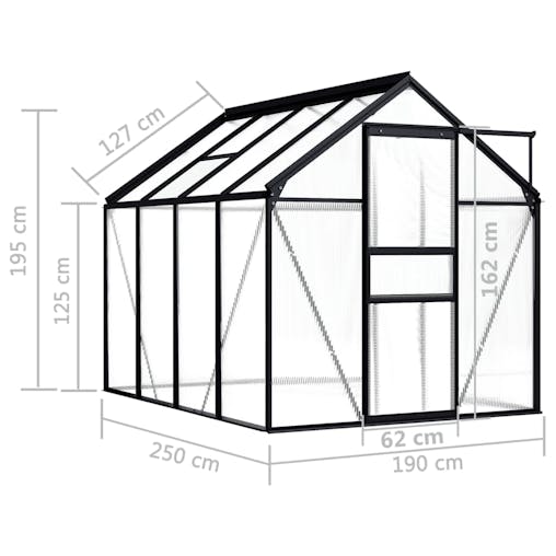 NNEVL Greenhouse Anthracite Aluminium 4.75 m&sup2;