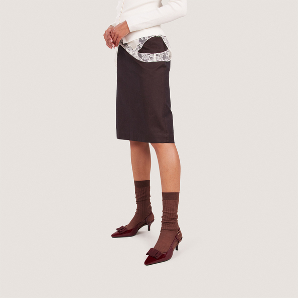 Escarpins à noeudsen vernis plissé bordeaux | DALO
