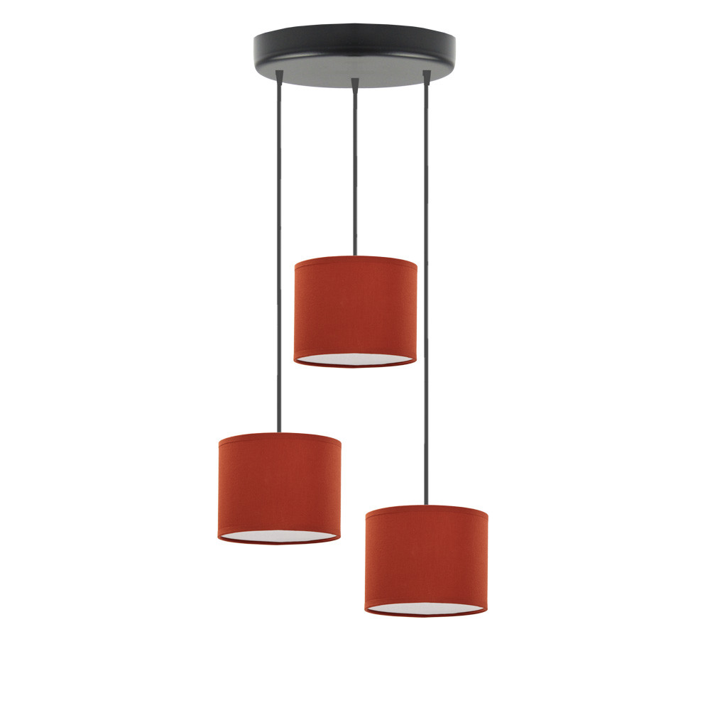 Lampa sufitowa 3 punkty PUEBLO Czarny/Rdzawy