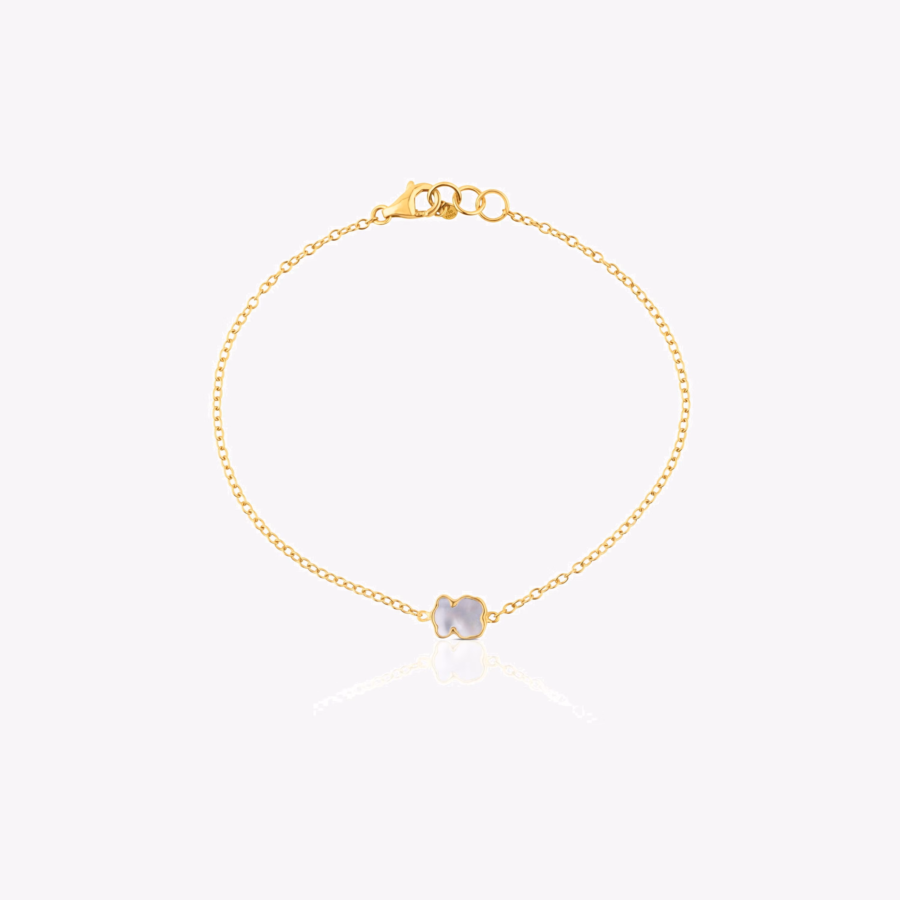 Pulsera oso de oro y nácar XXS