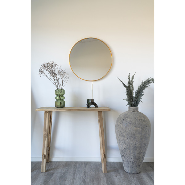 KONSOLA Girona 90x30x80 cm Z LITEGO DREWNA TEKOWEGO