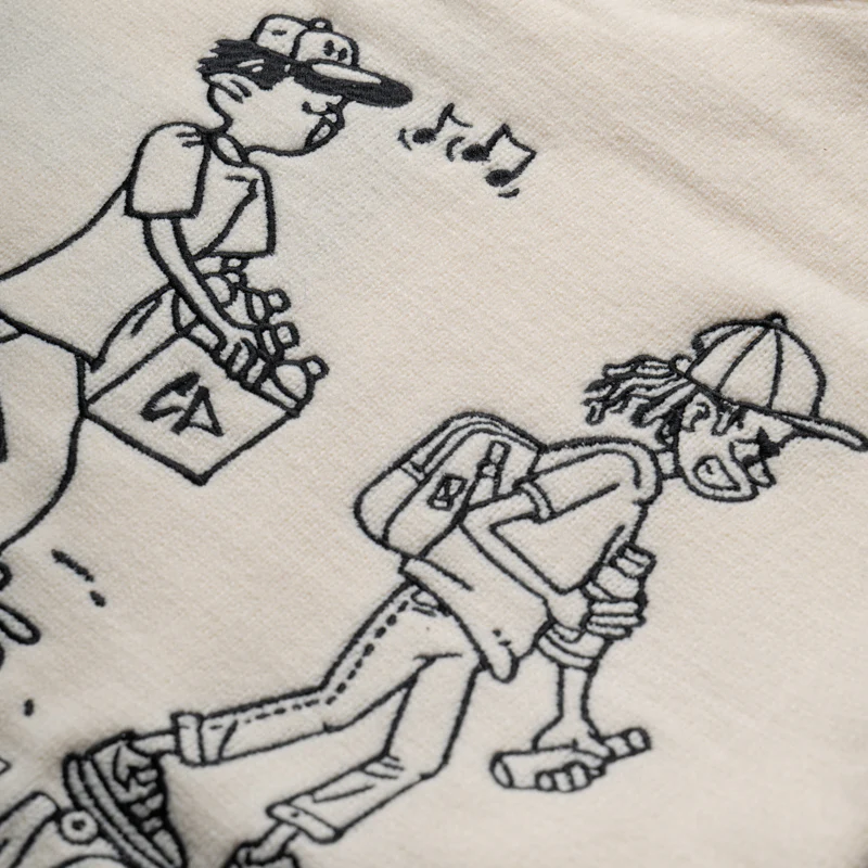 Criminal Damage Running Street Knit Sweater - Ecru