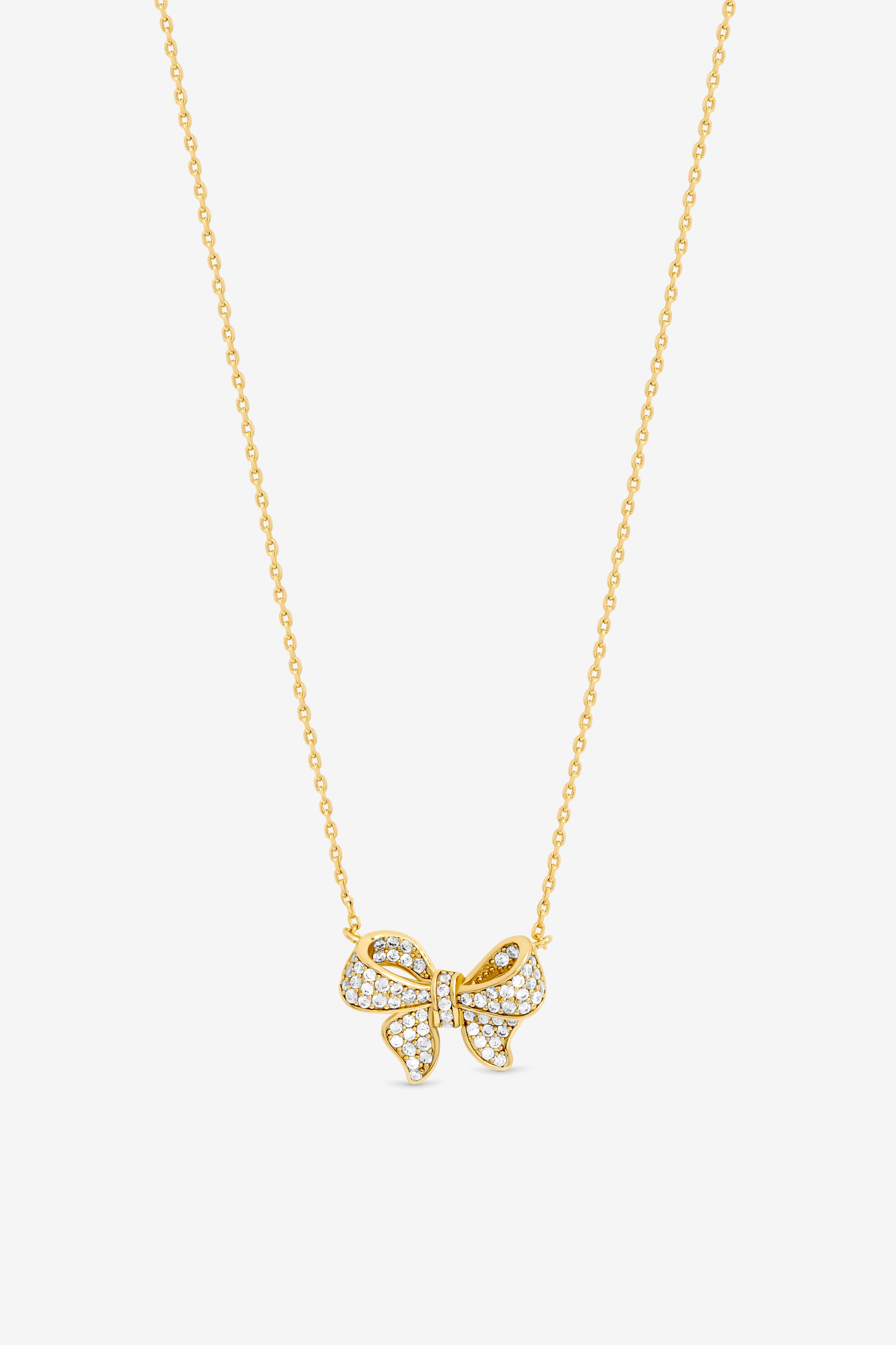 Jon Richard 18K Gold Plate Bow Pendant - Gift Box