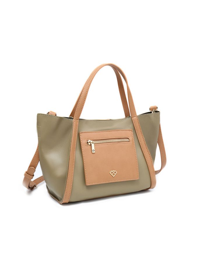 JFY 3 Compartments Zipped Pouch Cross Body Bag