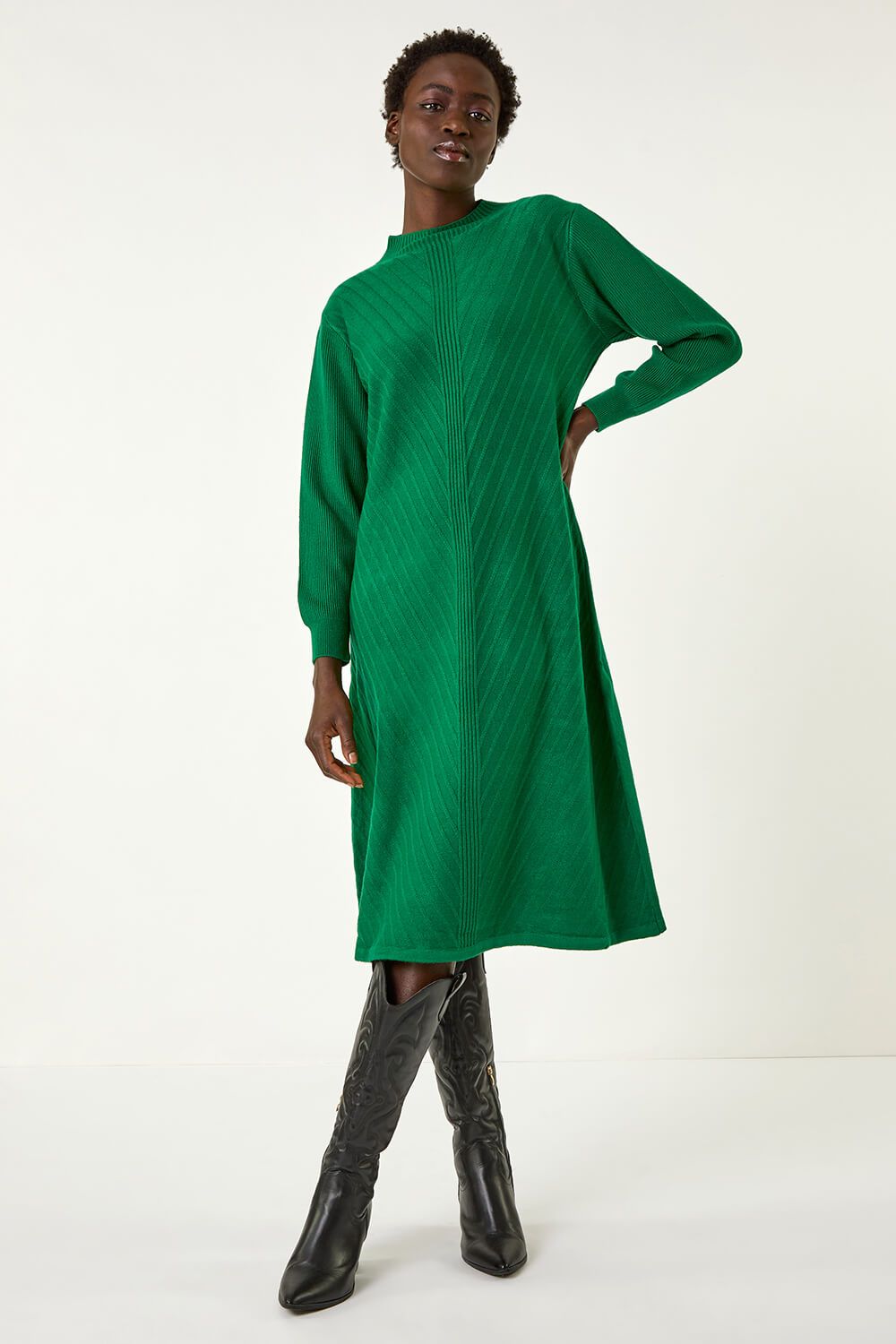 Roman Textured Rib Knit Dress