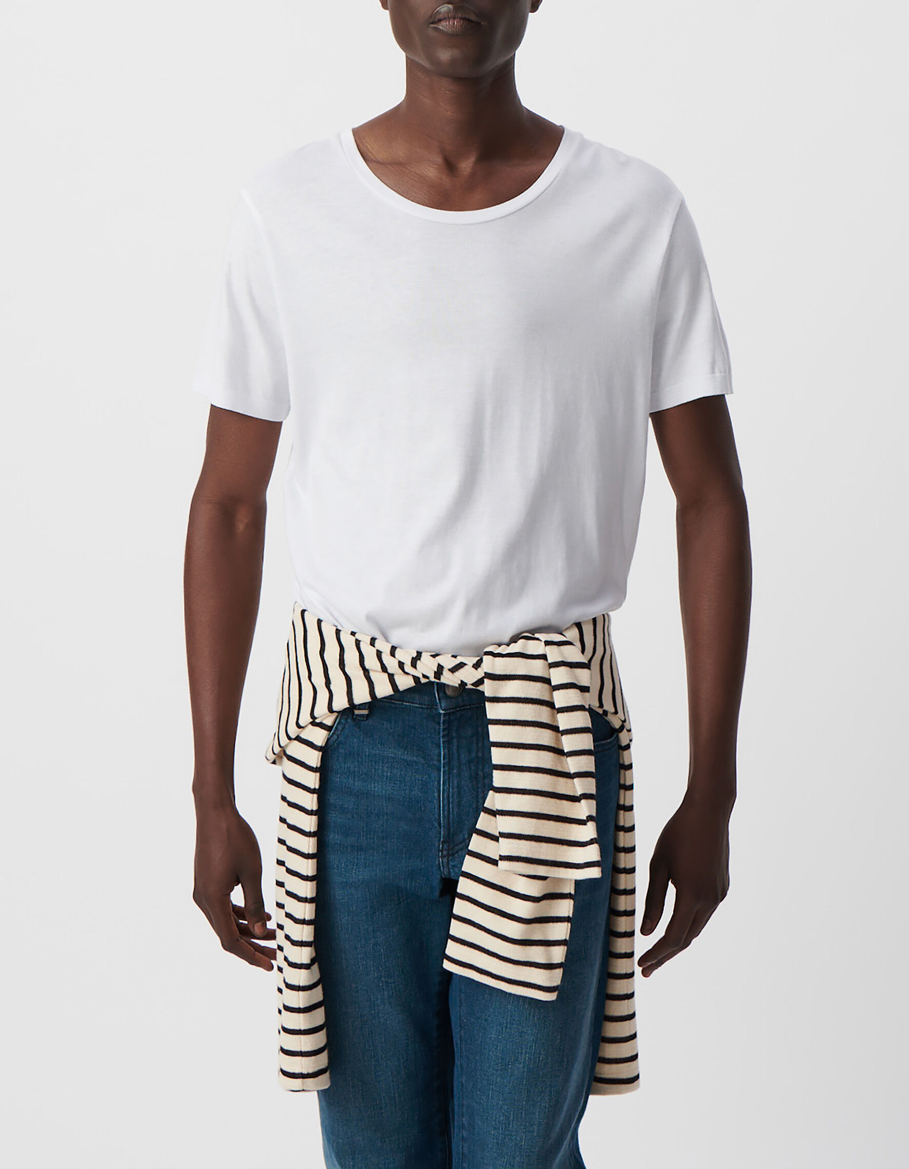T-shirt blanc coton modal Homme