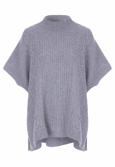 Womens Grey Cable Knit Tabard