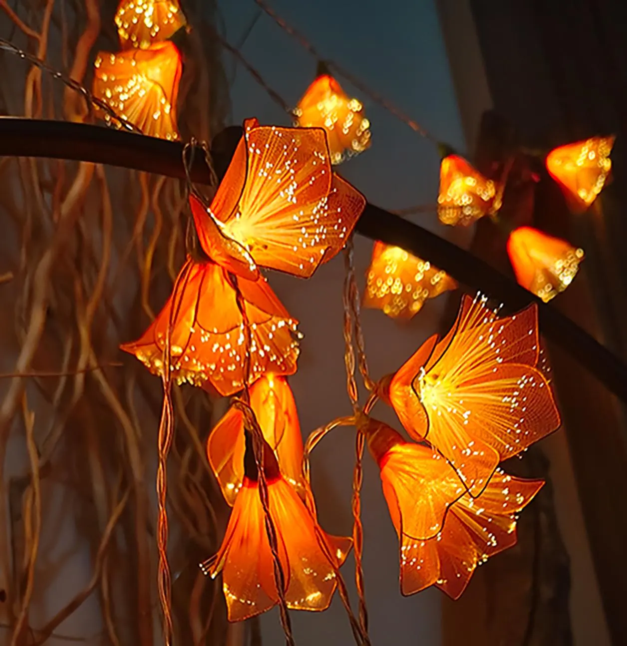 Led Flower Fairy Lights, Handmade Blossom Flower String Lights, Cozy Bedroom Decor, Warm LED Lights, Gift for Mom