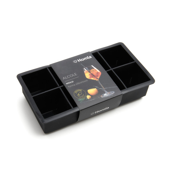 Foremka ALCOLE na kostki lodu kwadratowe czarna 22x11 cm HOMLA