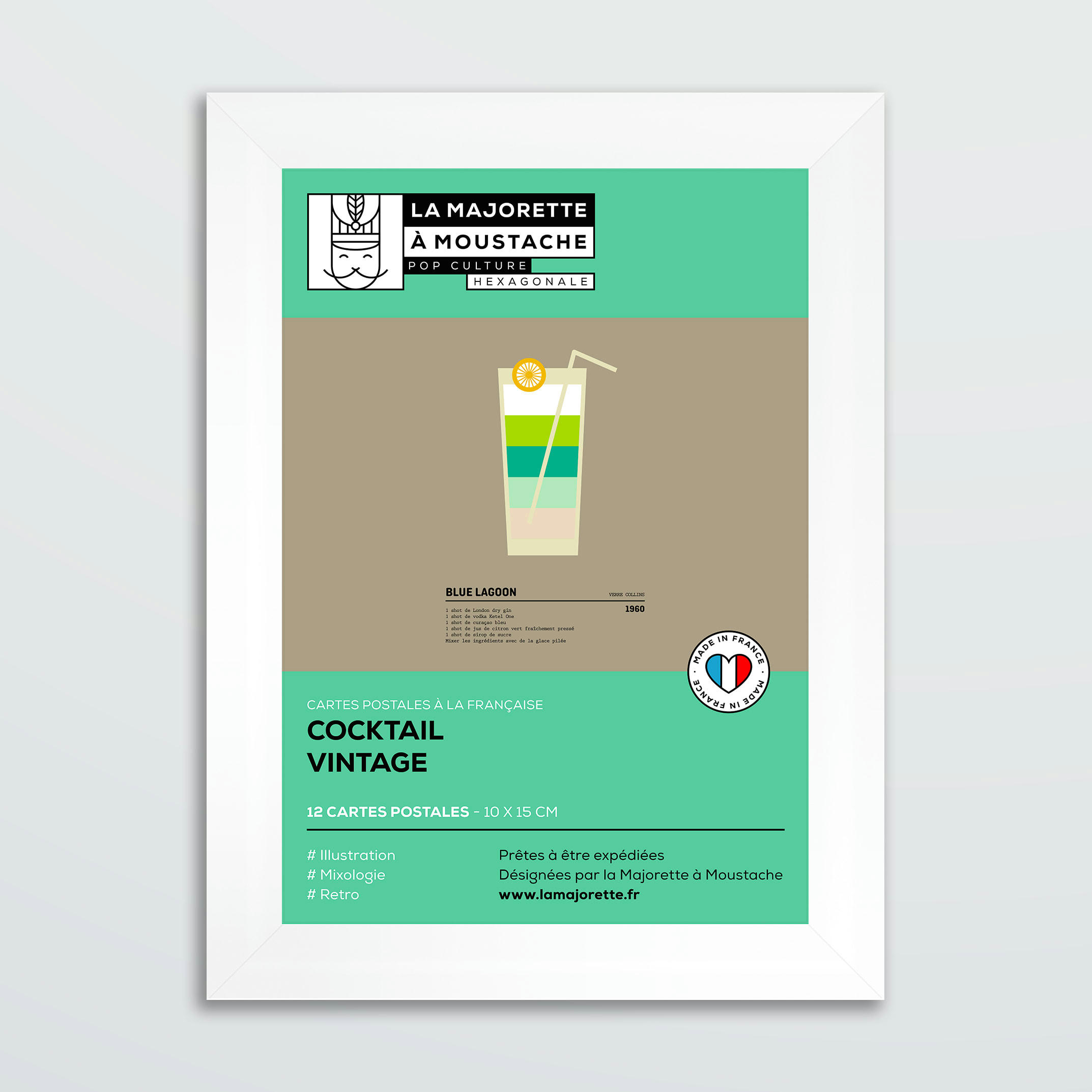 - Etui 12 cartes postales - Cocktails vintage
