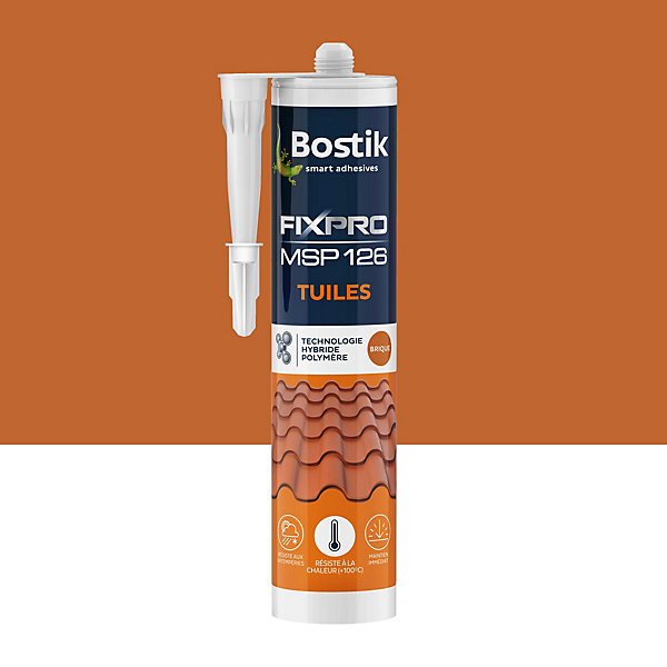 Mastic colle tuiles Bostik 290 ml coloris brique
