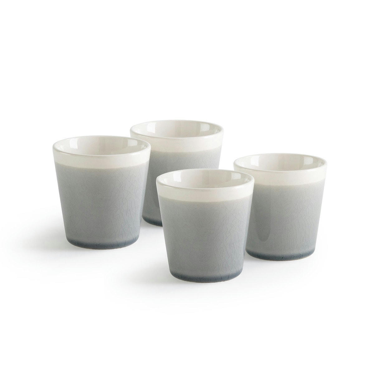 Lot 4 tasses à café craquelées, GOGAIN