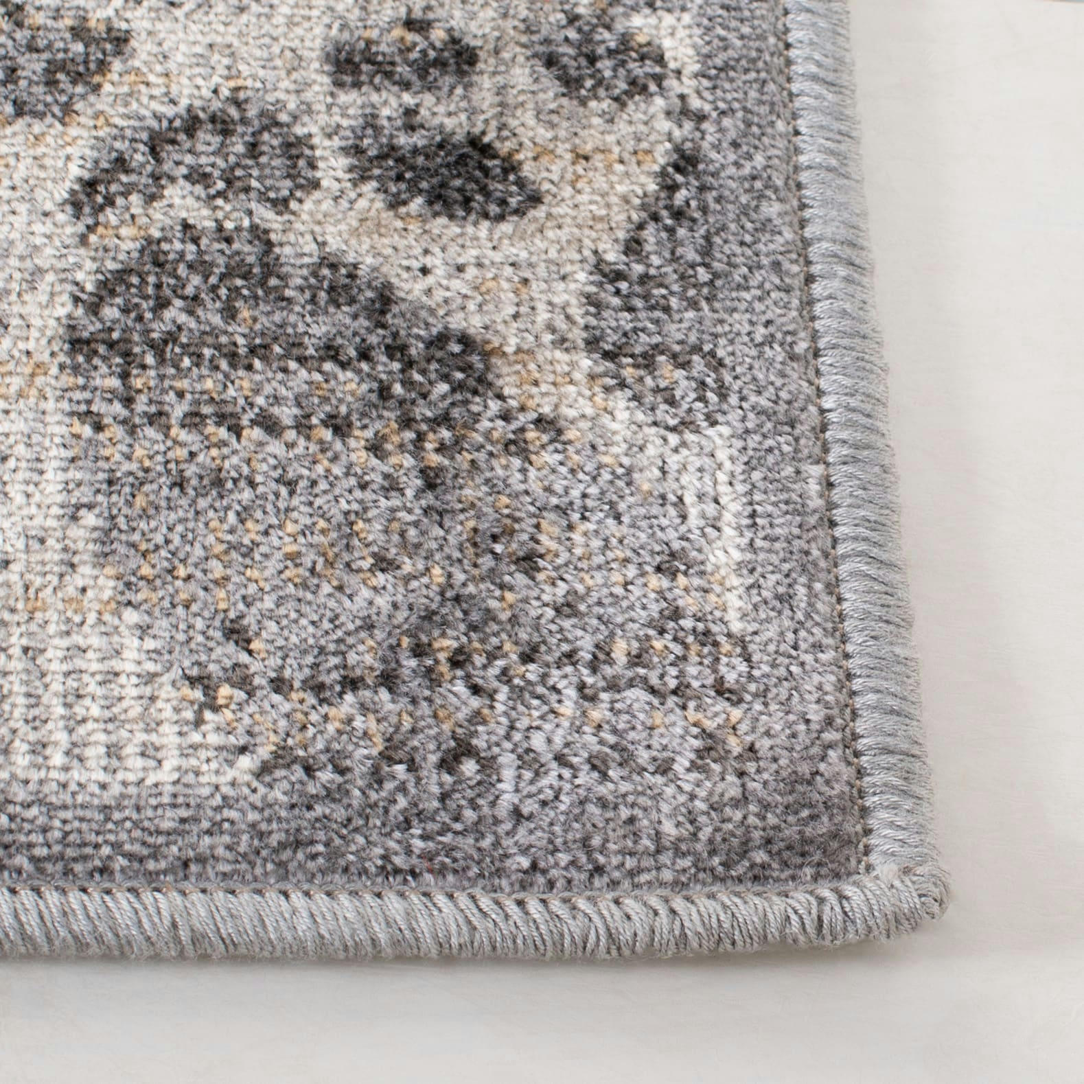 ATLAS - Tapis de salon interieur en ivoire & gris, 99 x 160 cm