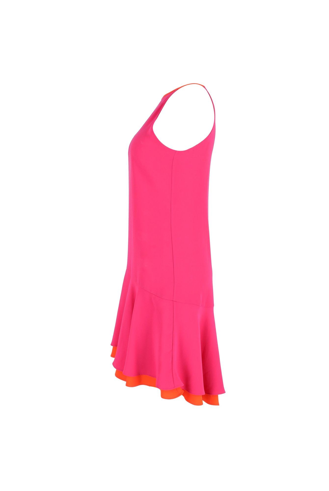 Diane Von Furstenberg Preloved Kera Halter Neck Layered Dress in Pink Triacetate