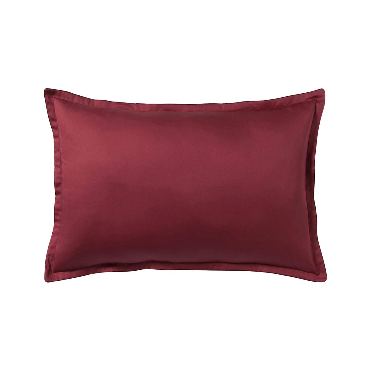 TEO - Taie d'oreiller en satin de coton rouge cinabre 50x75