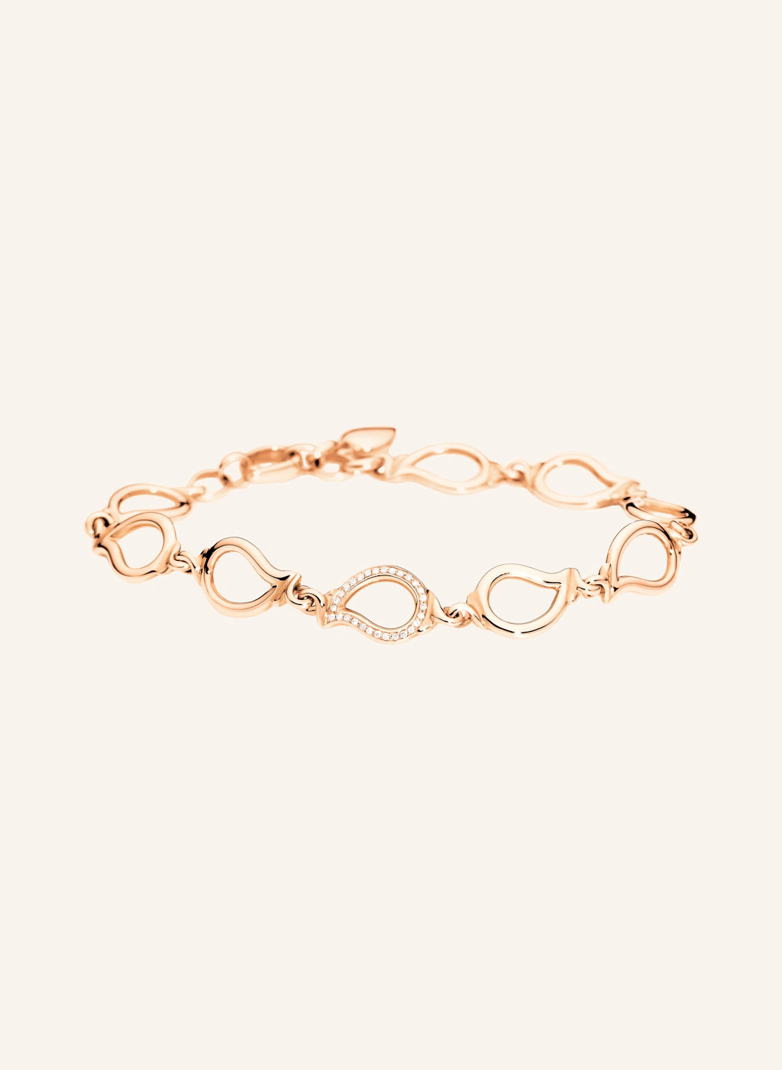 TAMARA COMOLLI Armband BRACELET SIGNATURE SMALL - 1 ELEMENT DIAMOND PAVÉ aus 18 Karat Roségold mit Diamant Pavé