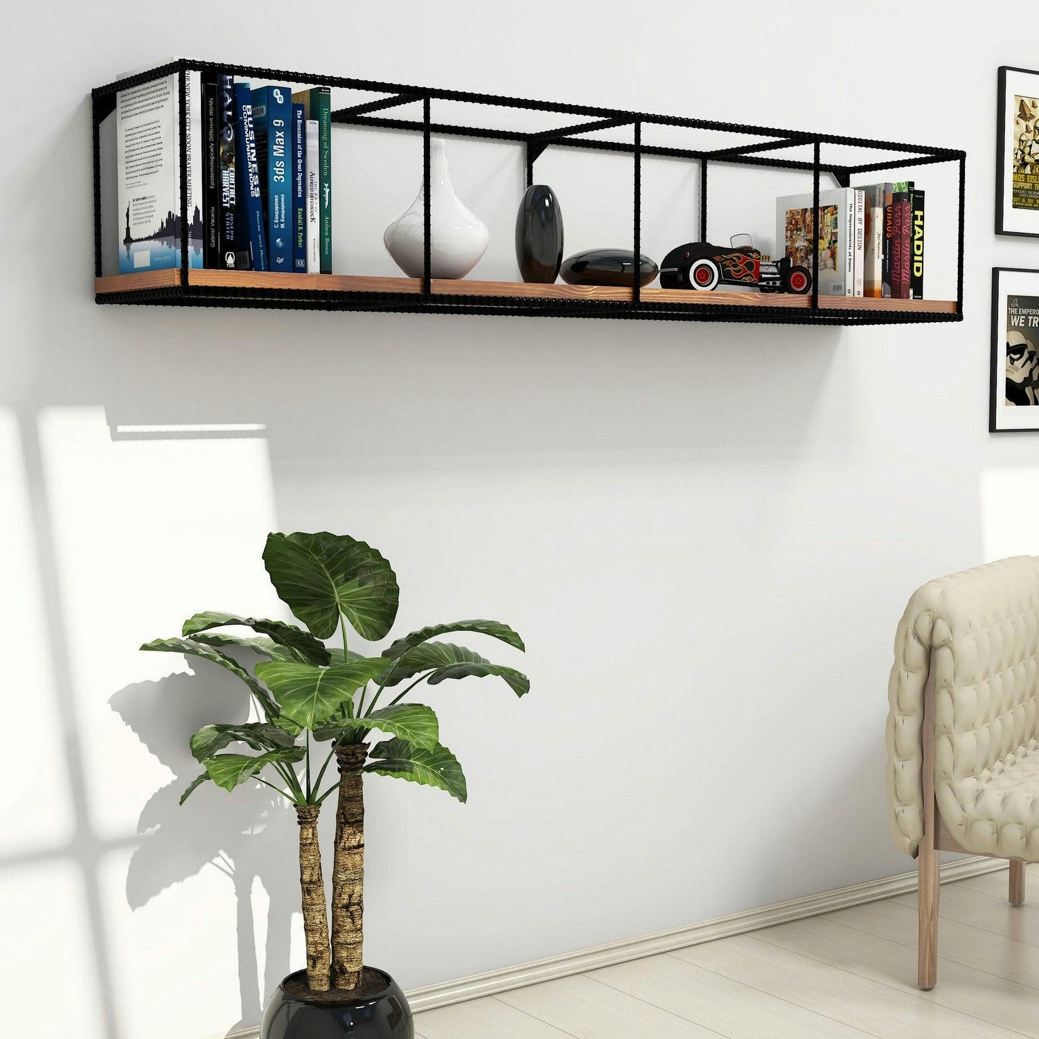 MIRAY - Etagère murale design noir