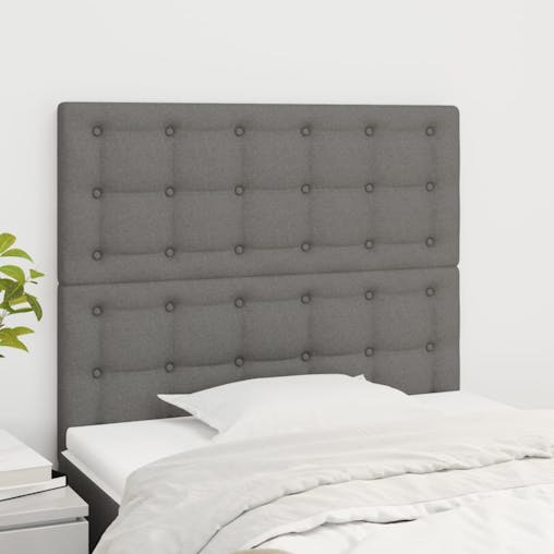 NNEVL Headboards 2 pcs Dark Grey 80x5x78/88 cm Fabric