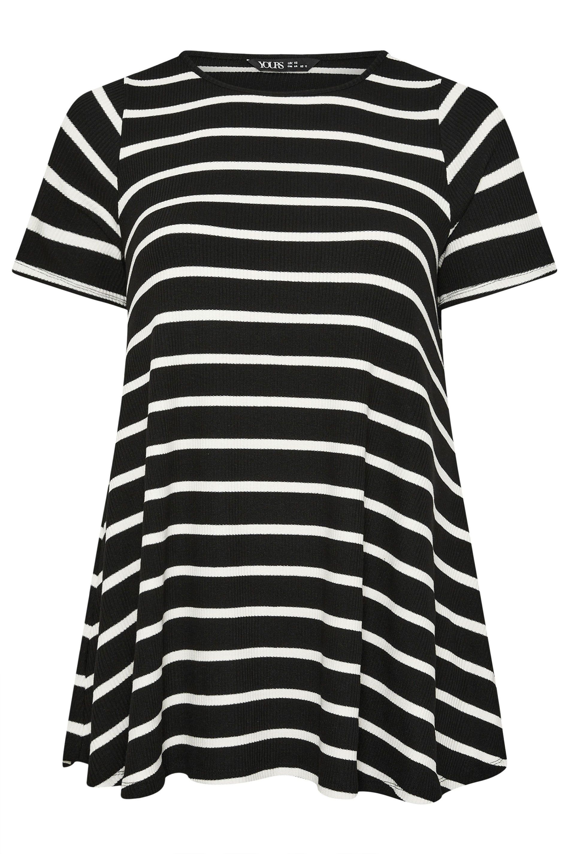 Yours Ribbed Stripe Swing T-Shirt