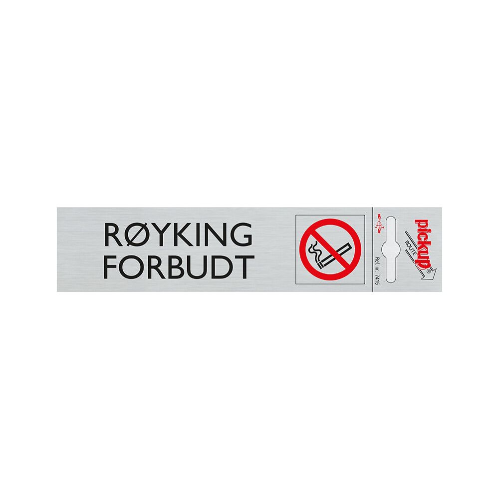SKILT PICKUP RØYKING FORBUDT ALU 165 X 44 MM