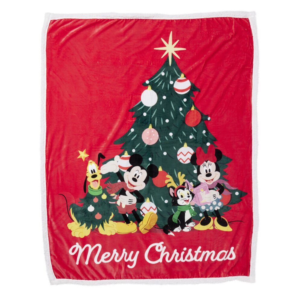 Plaid pilou No&euml;l Disney Mickey 120x150cm
